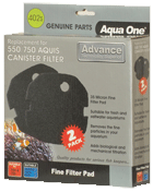 Aqua One (406s) Black Sponge Pad for Advance 2250uv / 2450uv - (2 pack)
