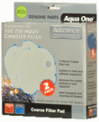 Aqua One (405w) Polymer Wool Pad for Aquis Advance 2250uv / 2450uv - (2 pack)